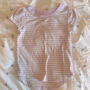 Cat & Jack Lavender and White Striped Tee